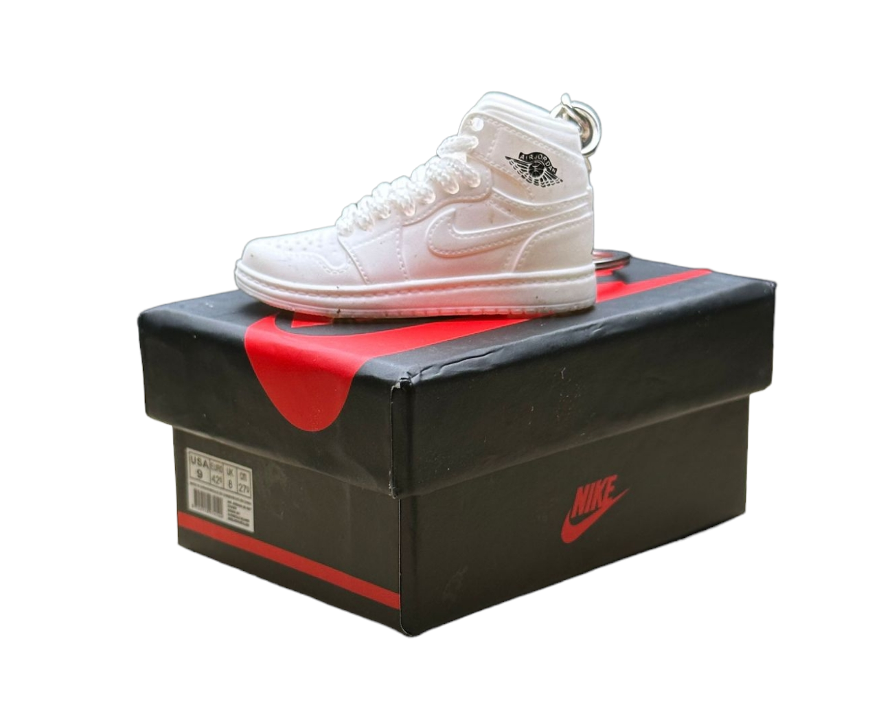 LKJ 1 High Top Trainer Keychain With Mini Shoe Box