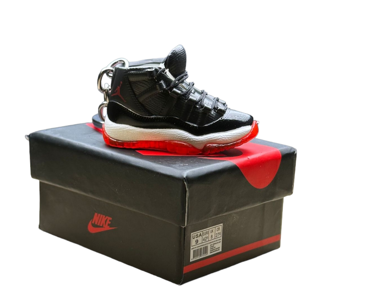 LKJ 11 High Top Trainer Keychain With Mini Shoe Box