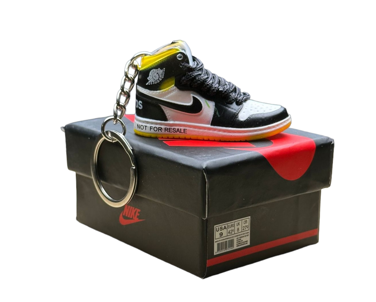 LKJ 1 High Top Trainer Keychain With Mini Shoe Box