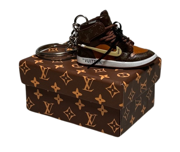 LKJ 1 LKV High Top Trainer Key Chain With Mini Shoe Box
