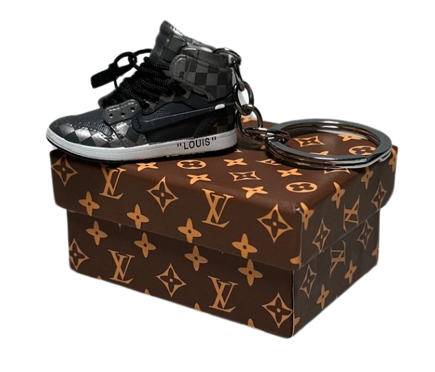 LKJ 1 LKV High Top Trainer Key Chain With Mini Shoe Box