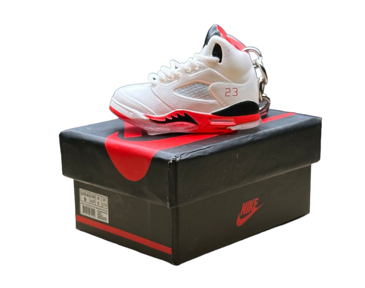 LKJ 5 High Top Trainer Keychain With Mini Shoe Box