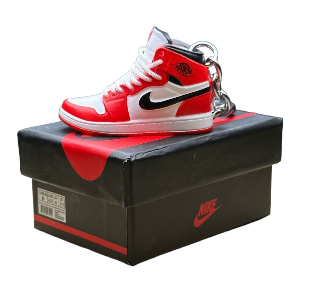 LKJ 1 High Top Trainer Keychain With Mini Shoe Box
