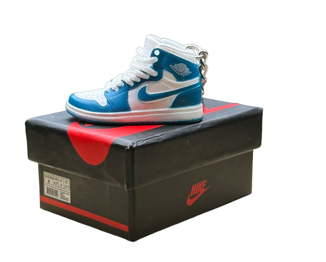 LKJ 1 High Top Trainer Keychain With Mini Shoe Box