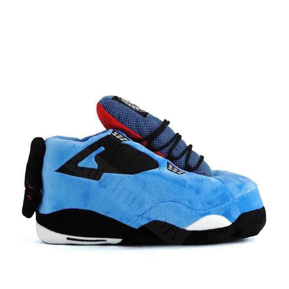 LKJ 4 Blue Retro Hi Top Trainer Sneaker Slippers
