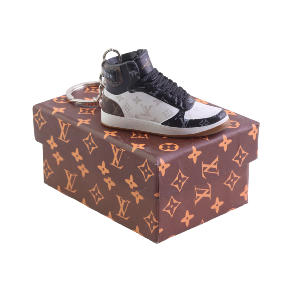 LKV Hi Top Sneaker Trainer Keychain With Mini Shoe Box