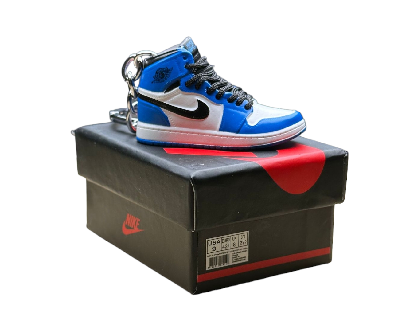 LKJ 1 High Top Trainer Keychain With Mini Shoe Box