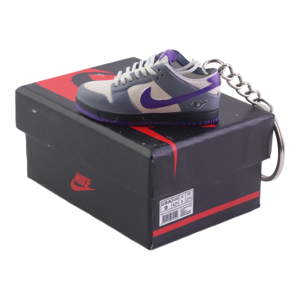 LK Purple Pigeon Low Dunks Trainer Keychain With Mini Shoe Box