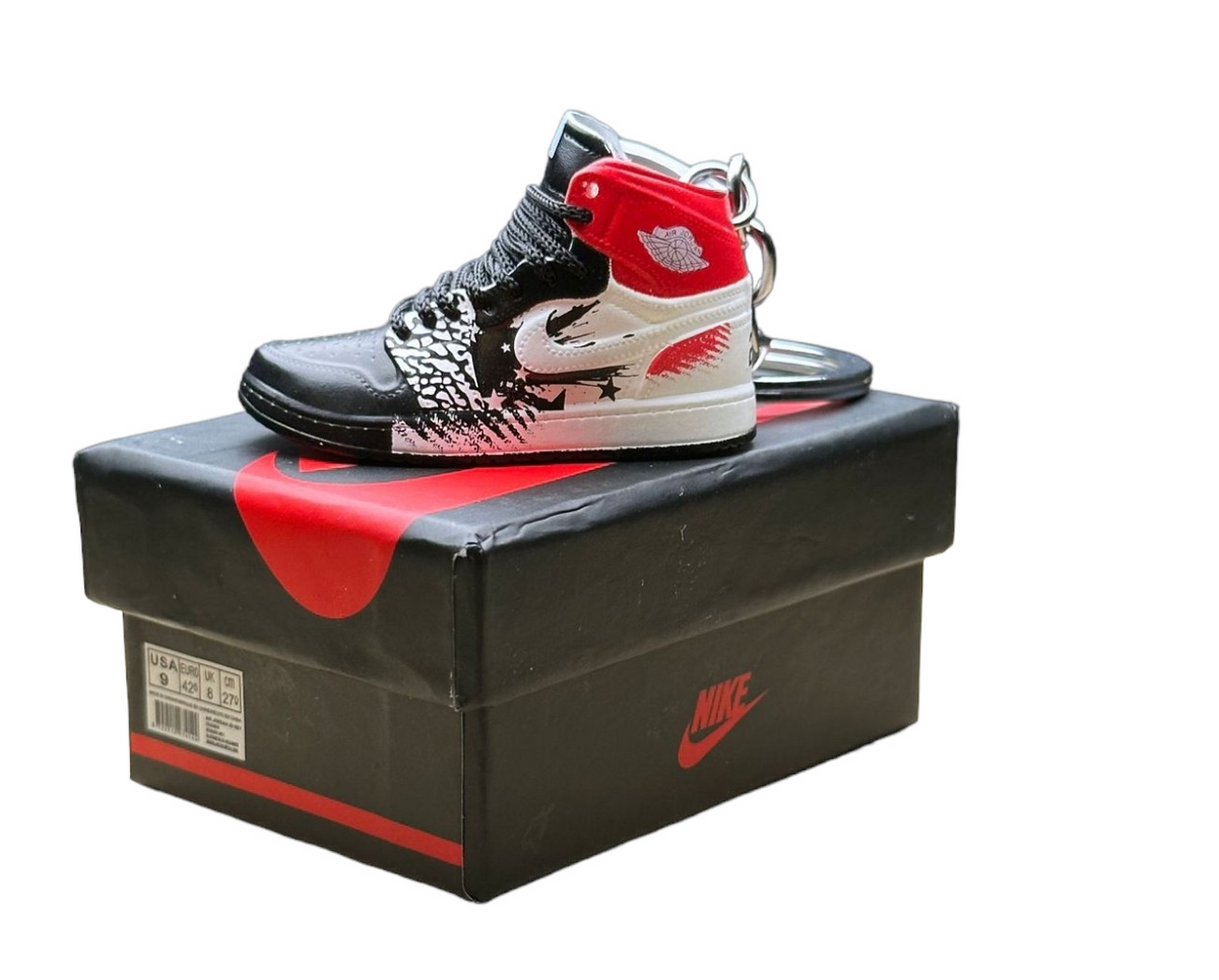LKJ 1 High Top Trainer Keychain With Mini Shoe Box