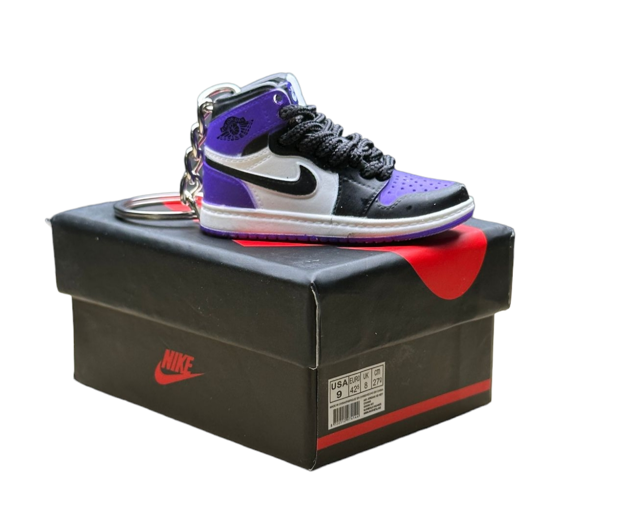 LKJ 1 High Top Trainer Keychain With Mini Shoe Box