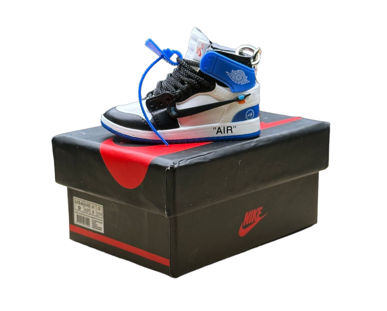 LKJ 1 High Top Trainer Keychain With Mini Shoe Box