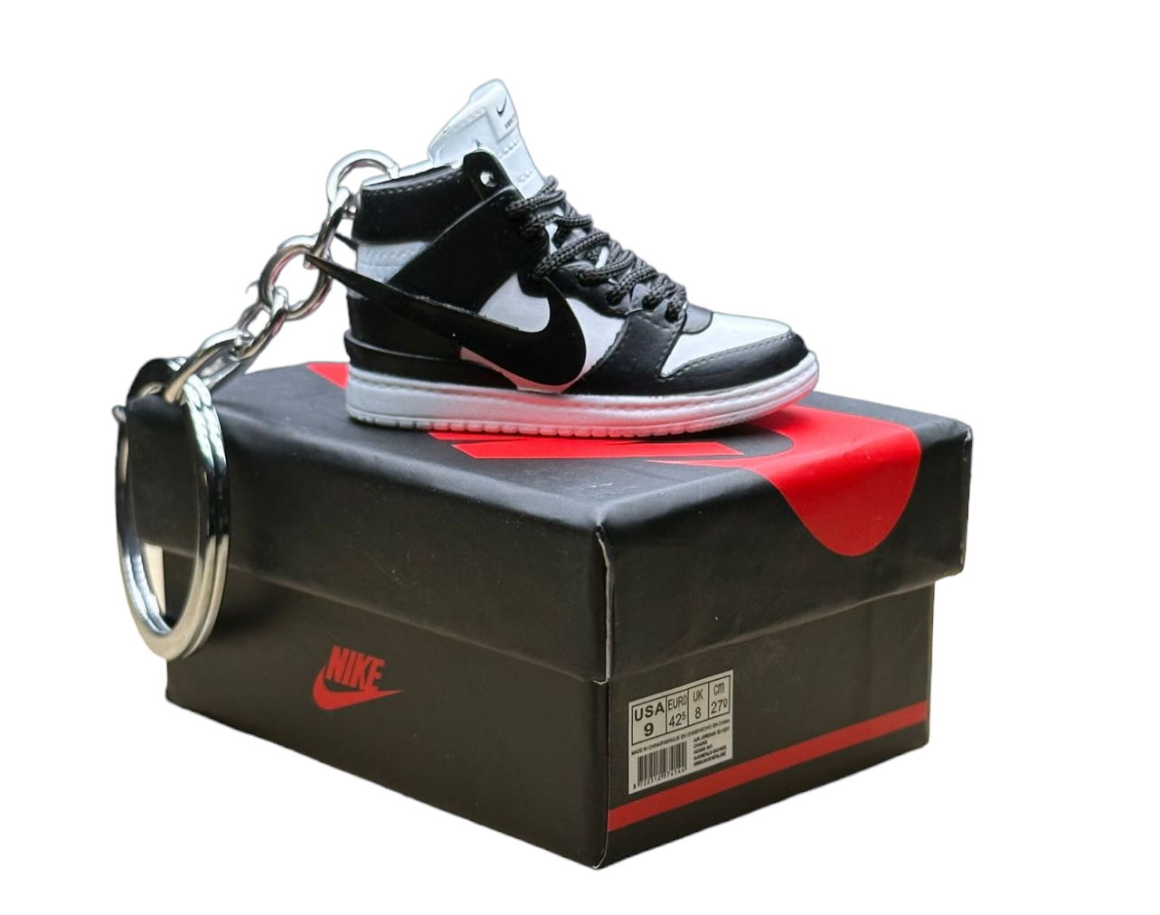 LKJ 1 High Top Trainer Keychain With Mini Shoe Box