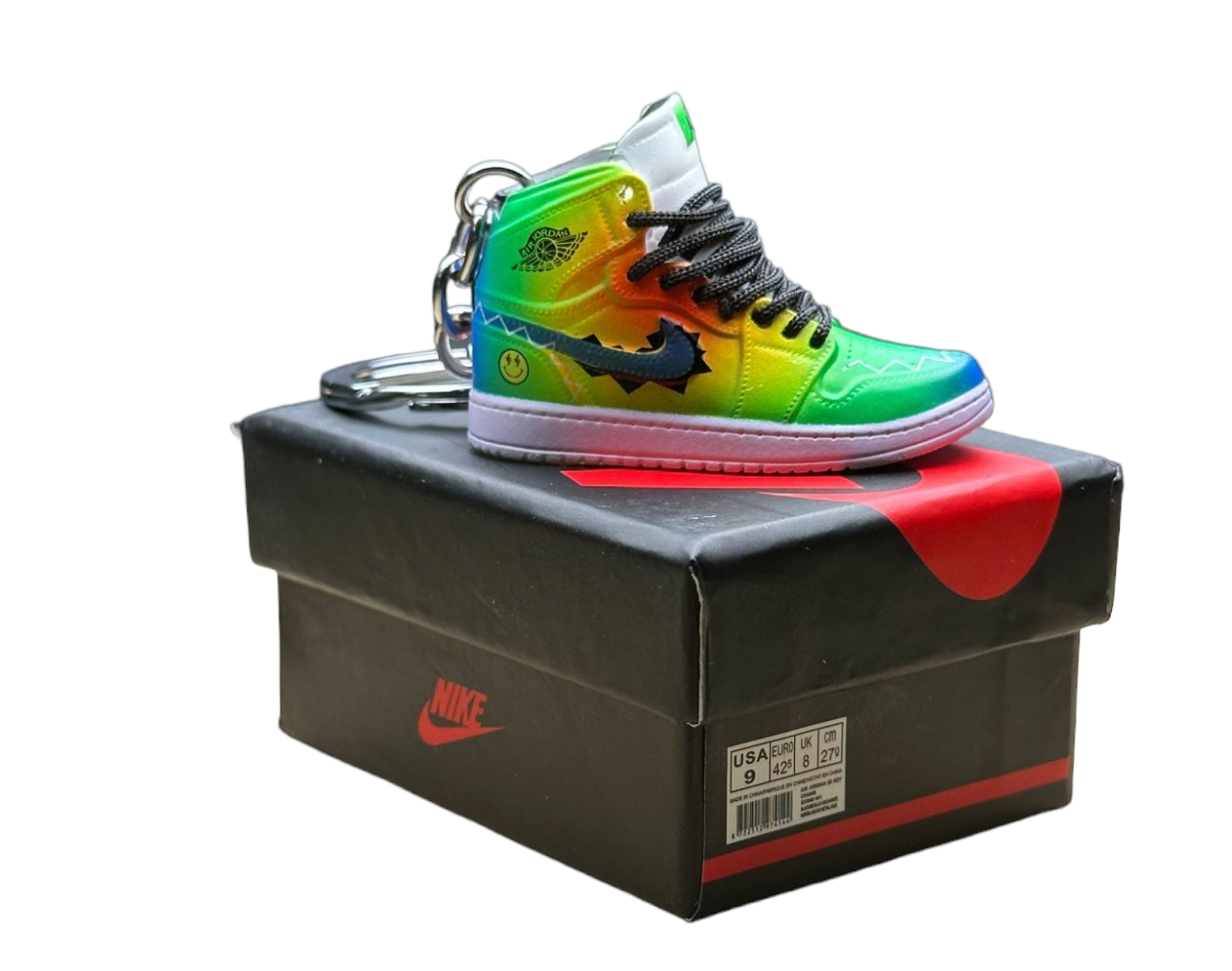 LKJ 1 High Top Trainer Keychain With Mini Shoe Box