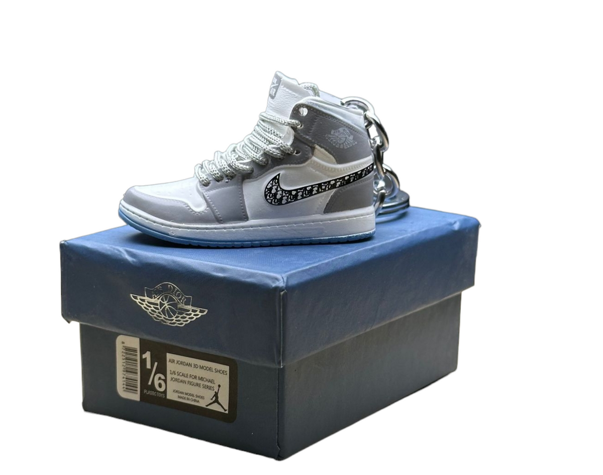 LKJ 1 Monogram High Top Trainer Key Chain With Mini Shoe Box