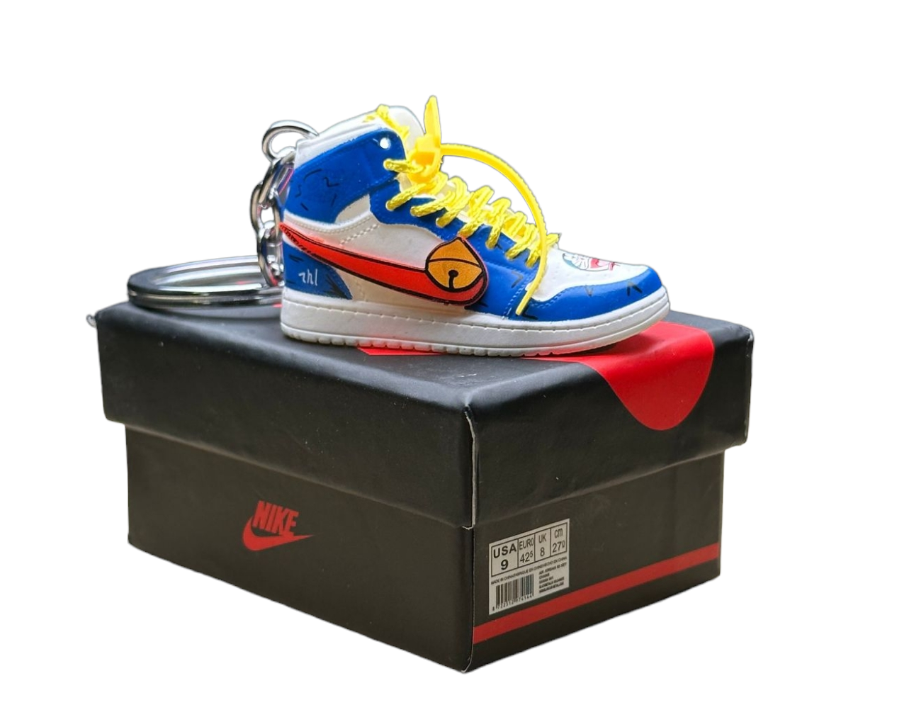 LKJ 1 High Top Trainer Keychain With Mini Shoe Box