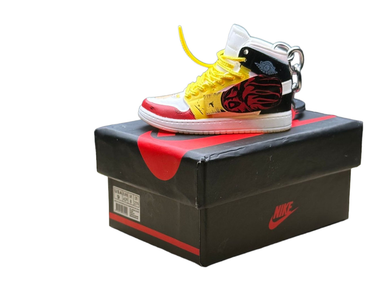 LKJ 1 High Top Trainer Keychain With Mini Shoe Box