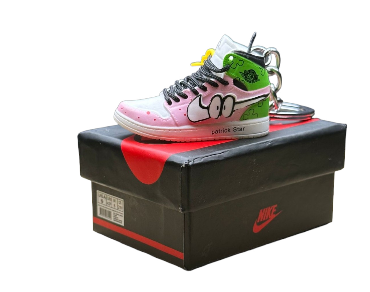 LKJ 1 High Top Trainer Keychain With Mini Shoe Box