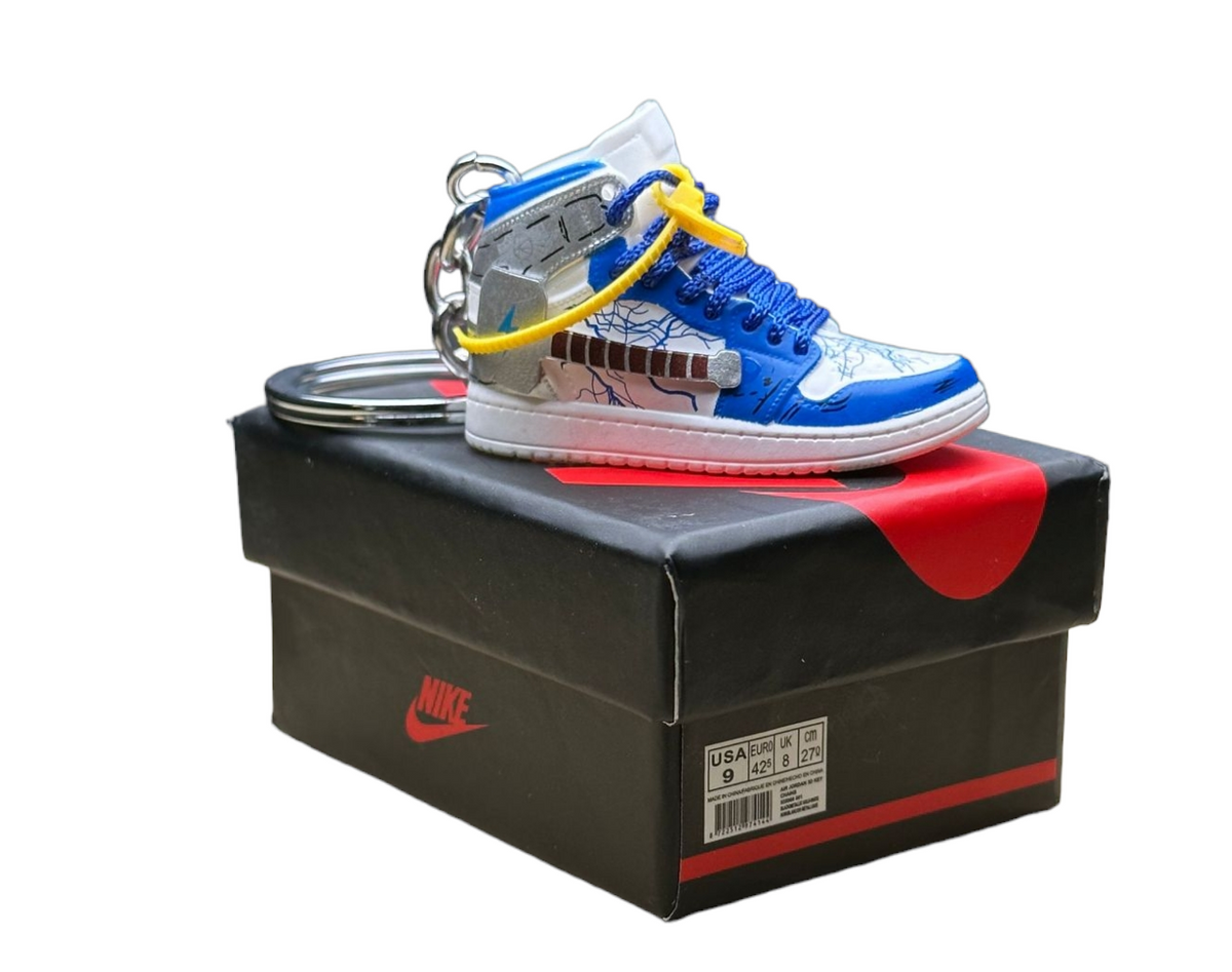 LKJ 1 High Top Trainer Keychain With Mini Shoe Box