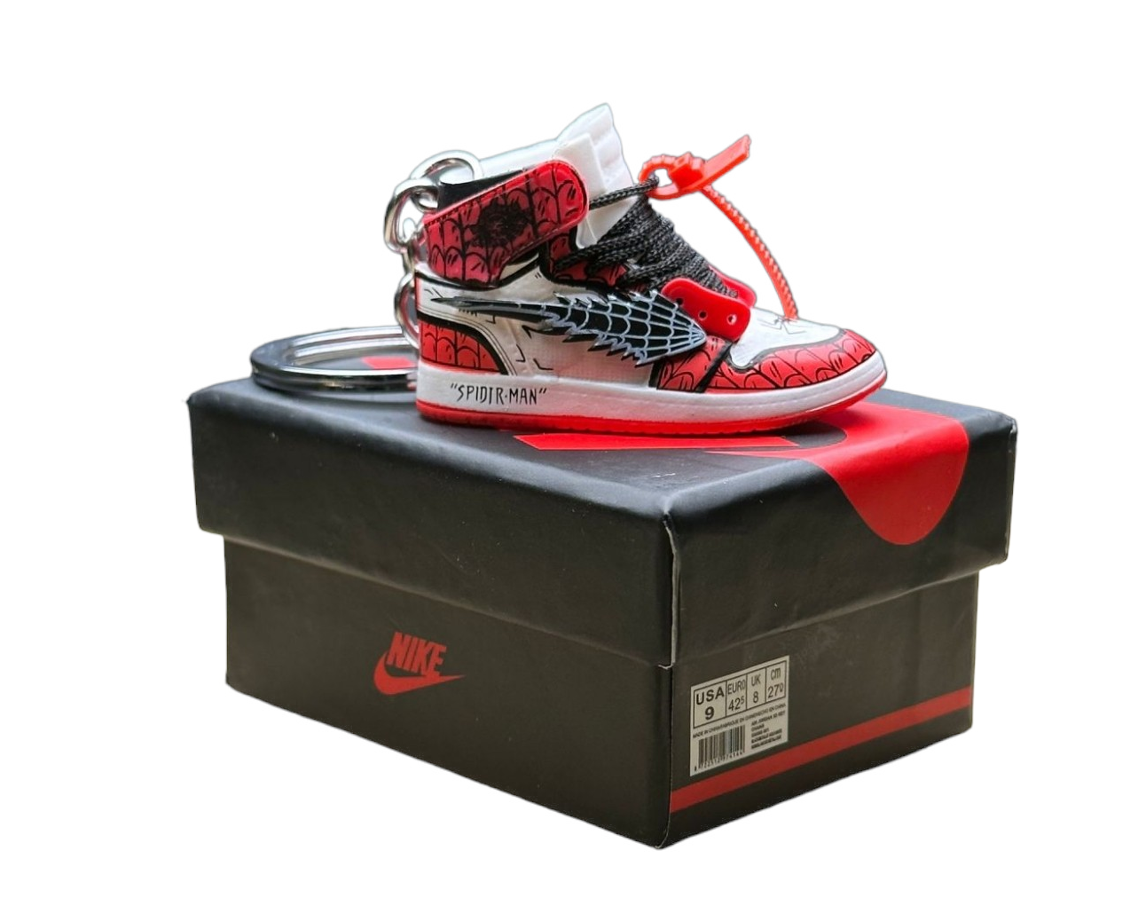 LKJ 1 High Top Trainer Keychain With Mini Shoe Box