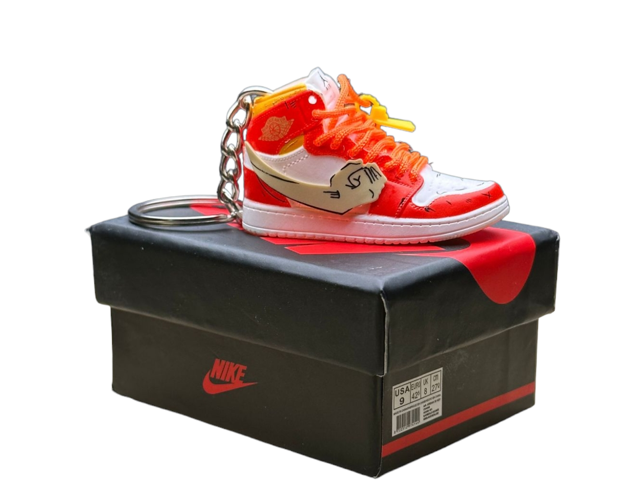 LKJ 1 High Top Trainer Keychain With Mini Shoe Box