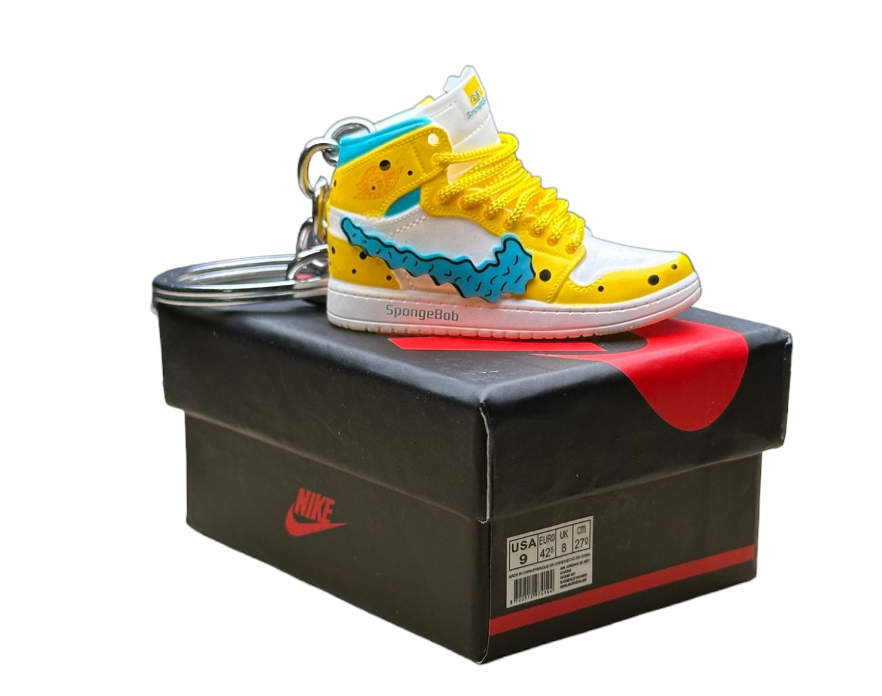 LKJ 1 High Top Trainer Keychain With Mini Shoe Box