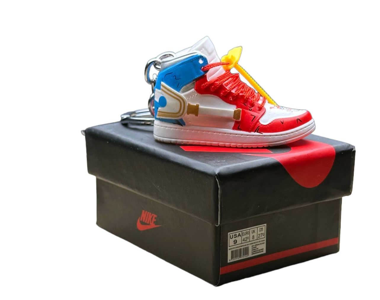 LKJ 1 High Top Trainer Keychain With Mini Shoe Box
