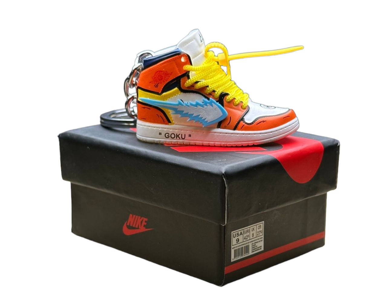 LKJ 1 High Top Trainer Keychain With Mini Shoe Box