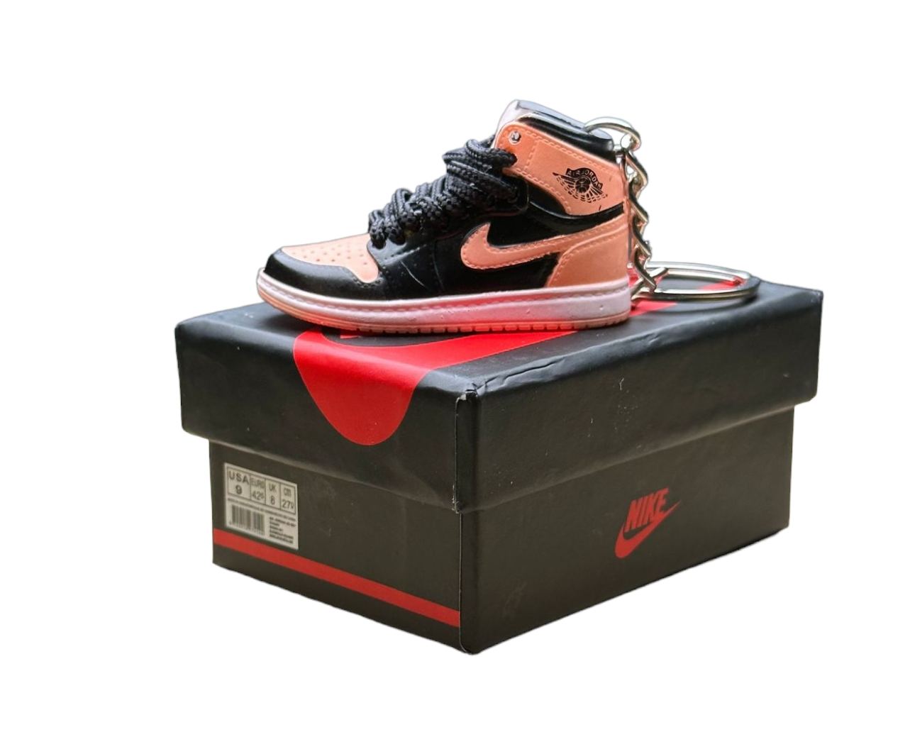 LKJ 1 High Top Trainer Keychain With Mini Shoe Box