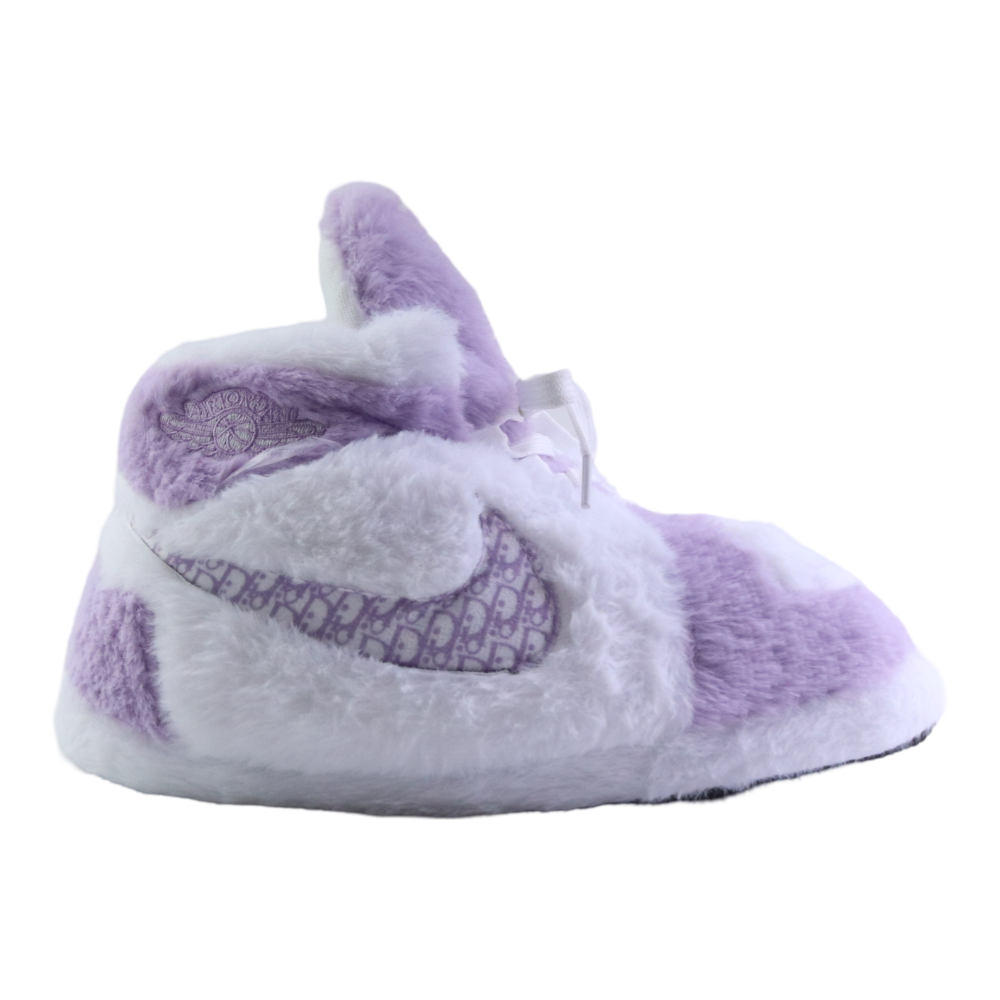 LKJ 1 Monogram Purple Retro Hi Top Trainer Sneaker Slippers