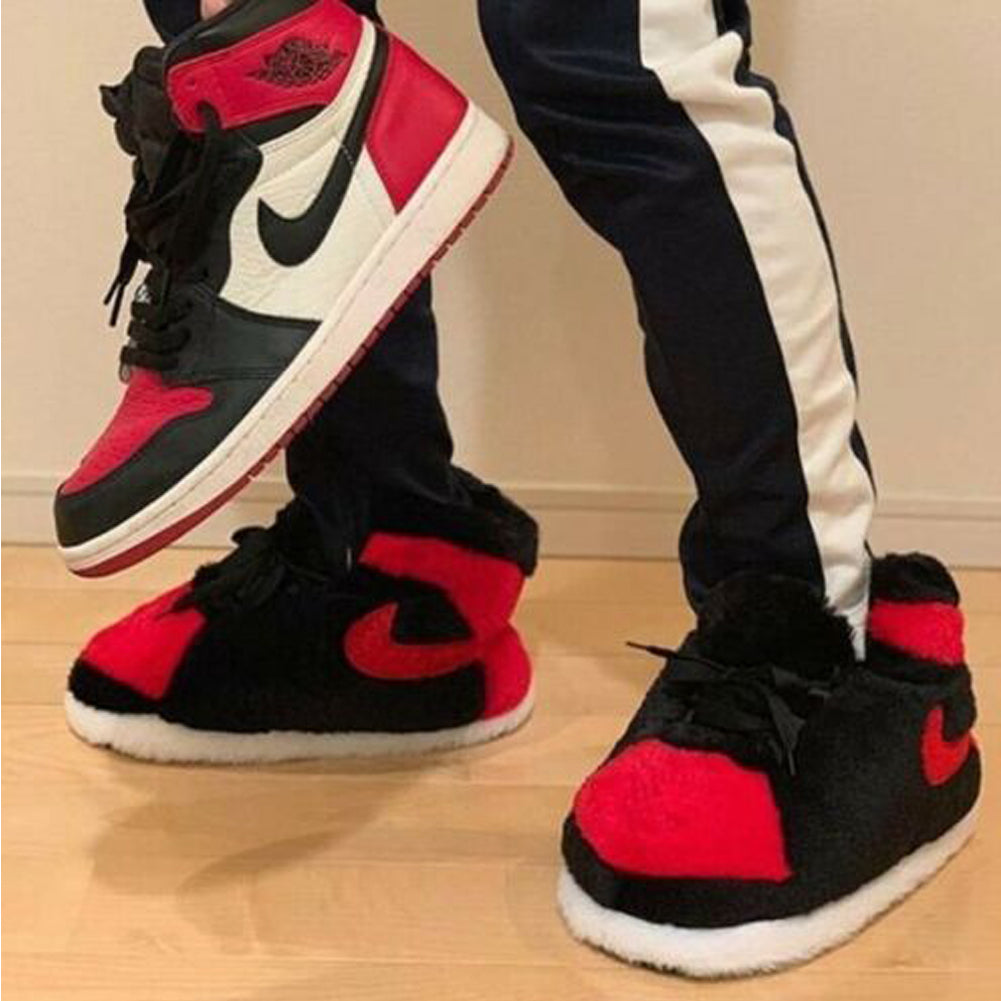 LKJ 1 Retro Red Hi Top Trainer Sneaker Slippers