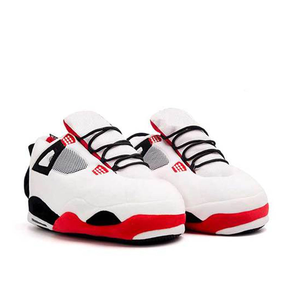 LKJ 4 White Retro Hi Top Trainer Sneaker Slippers