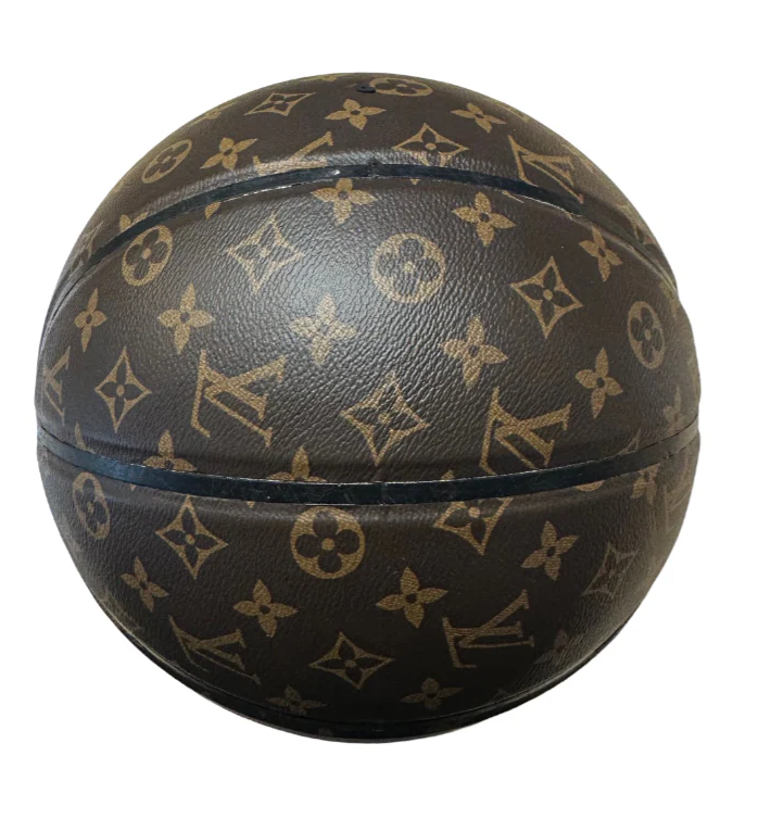 Custom LKV Brown Monogram Basketball