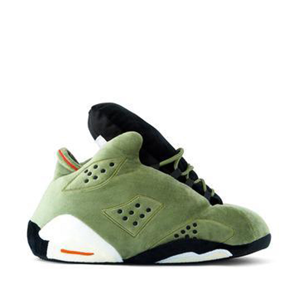 LKJ 6  Cactus Green Retro Hi Top Trainer Sneaker Slippers
