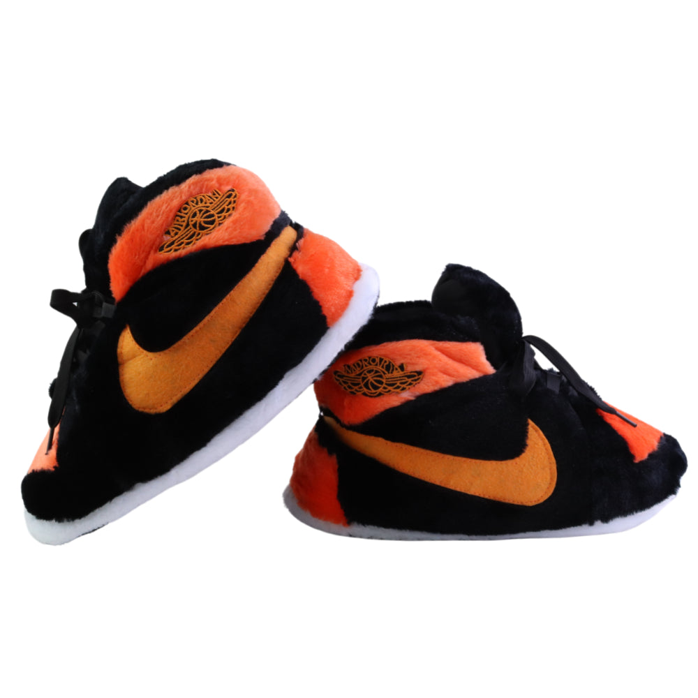 LKJ 1 Orange Retro Hi Top Unisex Trainer Sneaker Slippers