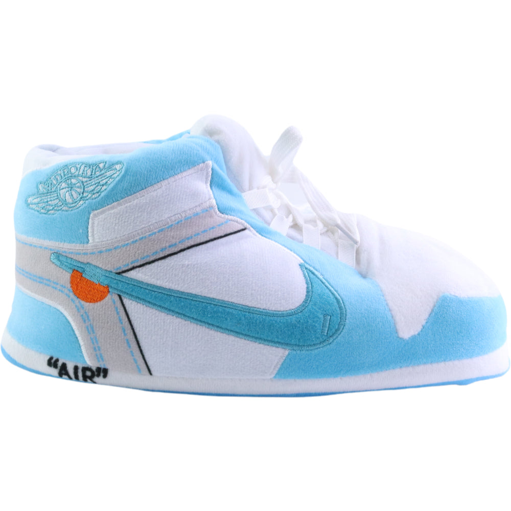 LKJ 1 OFF White Blue Retro Lo Hi Top Unisex Trainer Sneaker Slippers