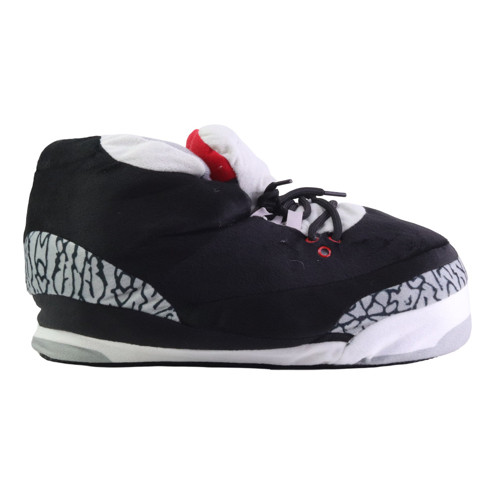 LKJ3 Black Retro Hi Top Trainer Sneaker Slippers