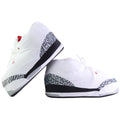 LKJ3 White Retro Hi Top Trainer Sneaker Slippers