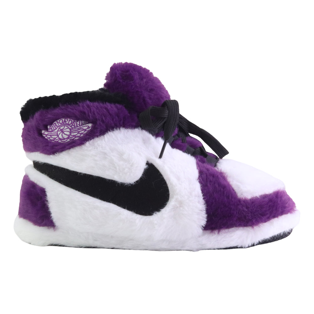 KIDS LKJ 1 Purple Retro Hi Top Trainer Slippers