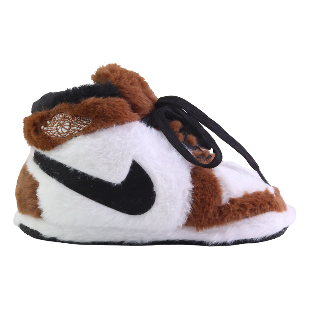 KIDS LKJ 1 Brown Retro Hi Top Trainer Slippers