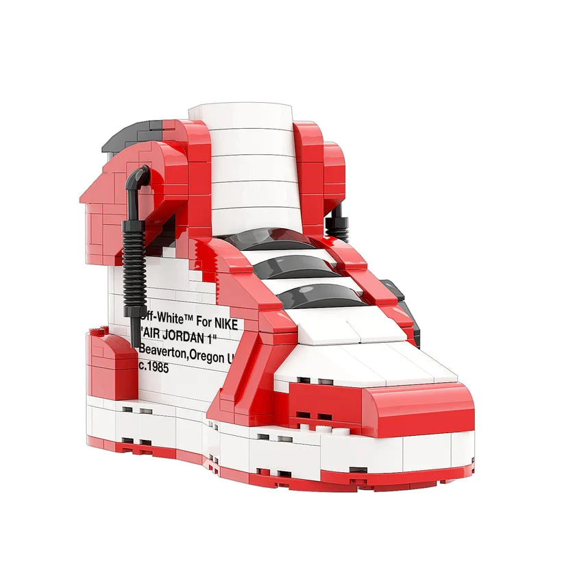 LKJ 1 HIGH OFF WHITE CHICAGO RED SNEAKER BRICKS