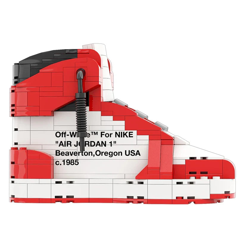 LKJ 1 HIGH OFF WHITE CHICAGO RED SNEAKER BRICKS