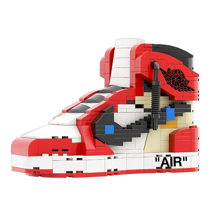 LKJ 1 HIGH OFF WHITE CHICAGO RED SNEAKER BRICKS