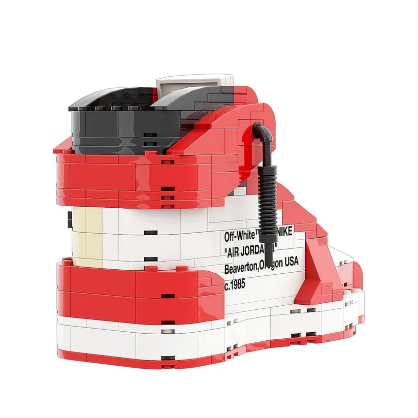 LKJ 1 HIGH OFF WHITE CHICAGO RED SNEAKER BRICKS