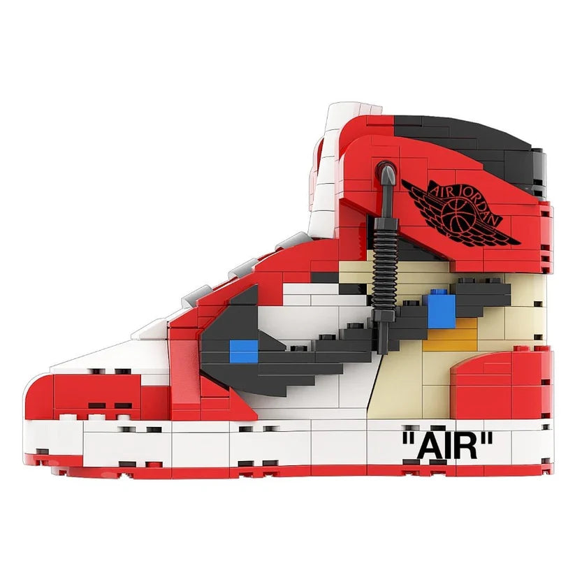 LKJ 1 HIGH OFF WHITE CHICAGO RED SNEAKER BRICKS