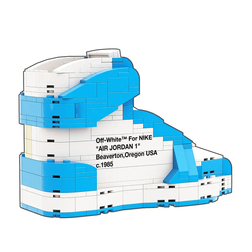 LKJ 1 HIGH OFF WHITE UNC CHICAGO BLUE SNEAKER BRICKS