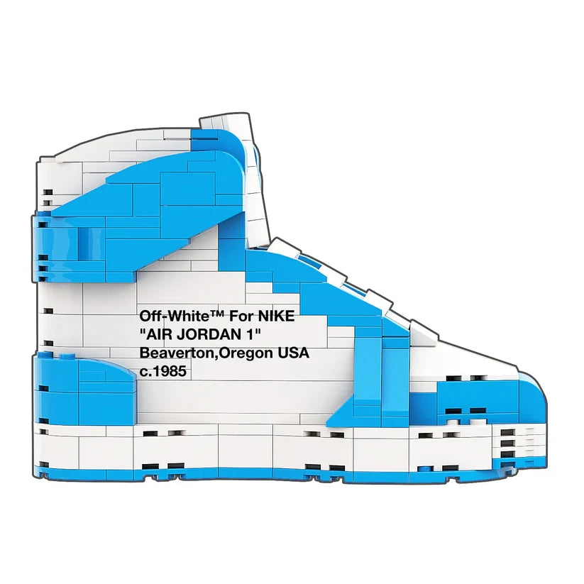 LKJ 1 HIGH OFF WHITE UNC CHICAGO BLUE SNEAKER BRICKS