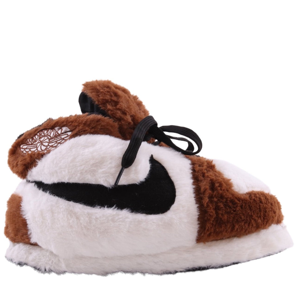 LKJ 1 Brown Retro Hi Top Trainer Sneaker Slippers