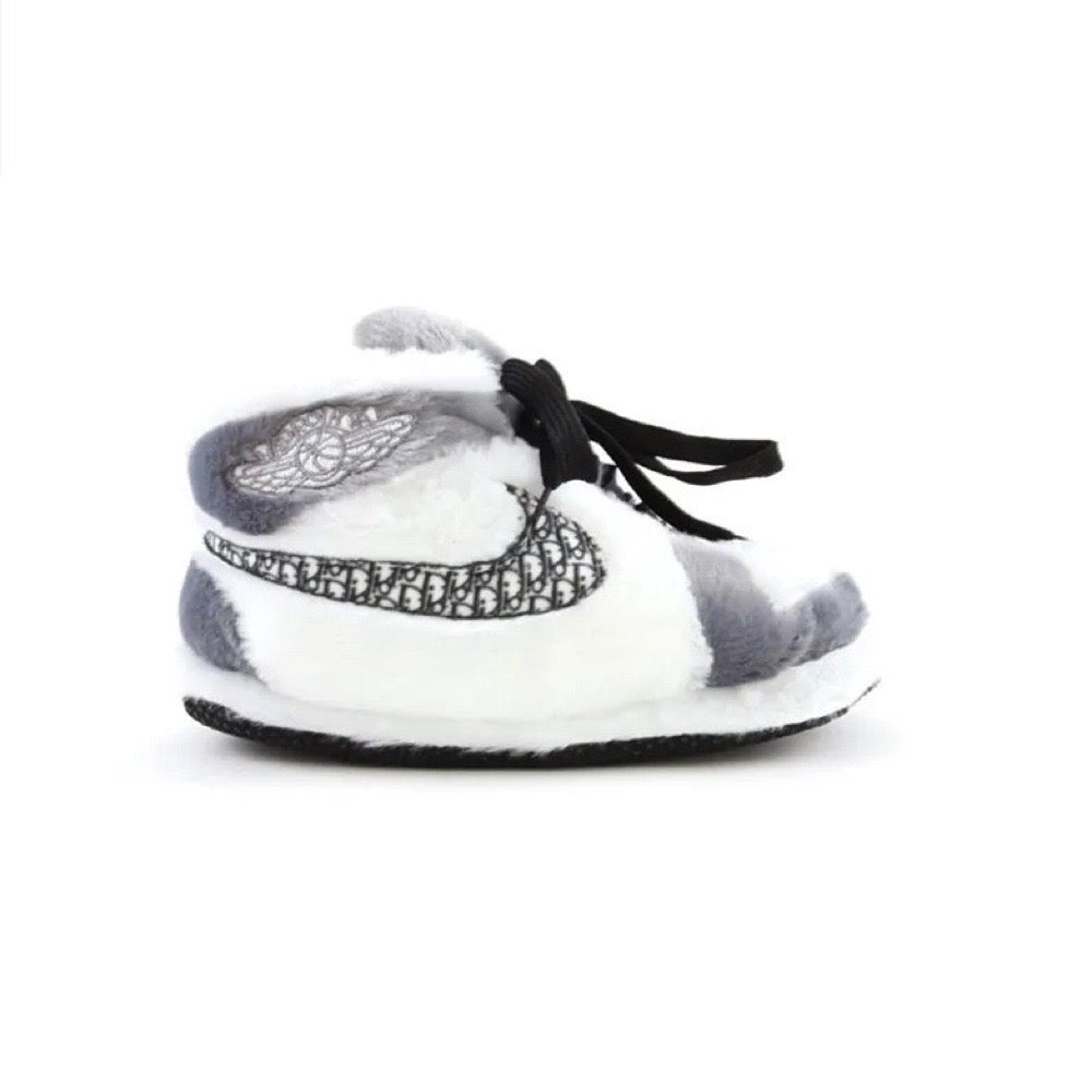 KIDS LKJ 1 Monogram Retro Hi Top Trainer Slippers