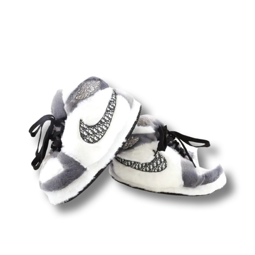 KIDS LKJ 1 Monogram Retro Hi Top Trainer Slippers